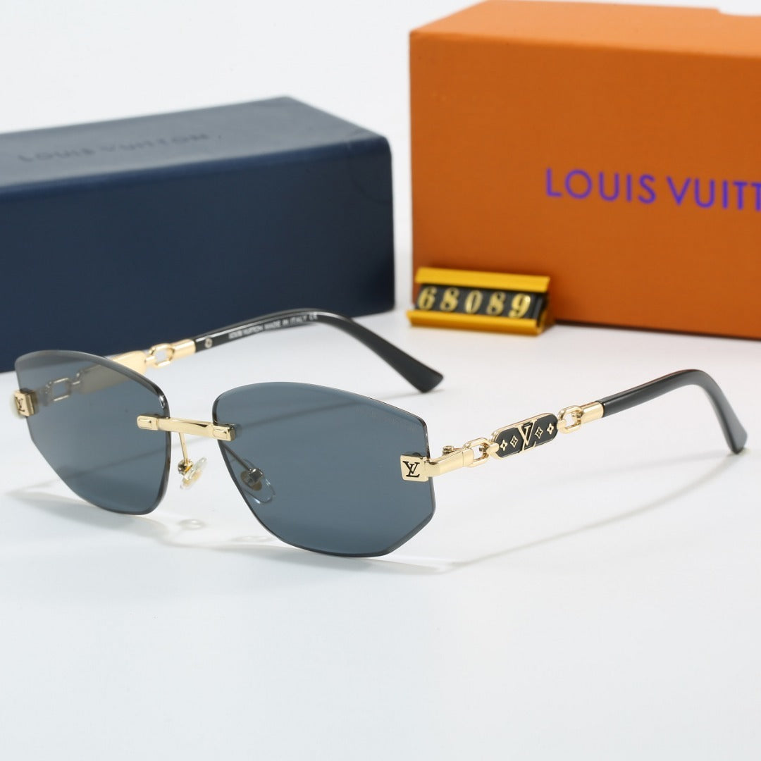 Louis vuitton Rimless Polygon Sunglasses with Monogram Details  68089 Mixed