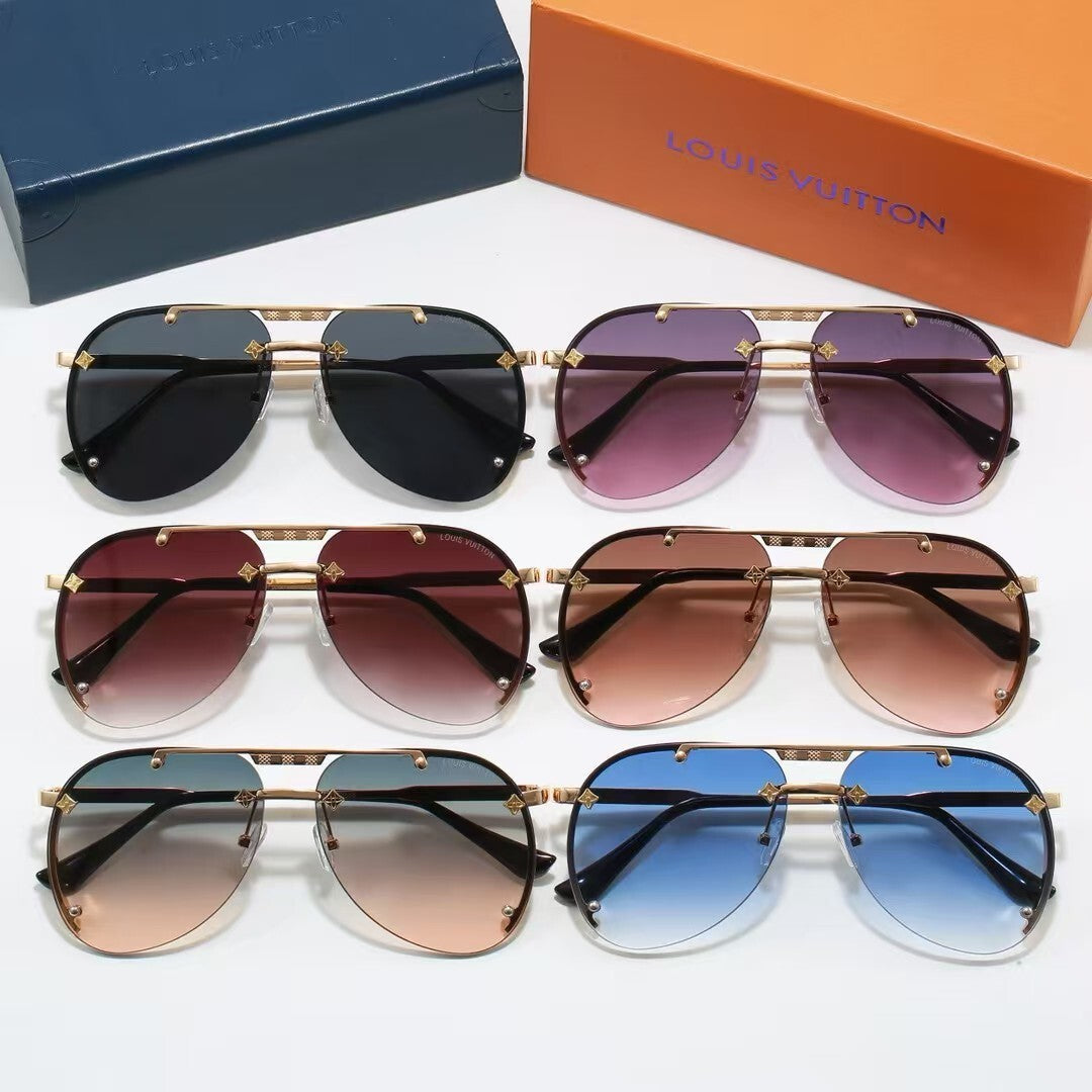 Louis vuitton Metal Double Bridge Aviator Sunglasses with Monogram Details Aviator