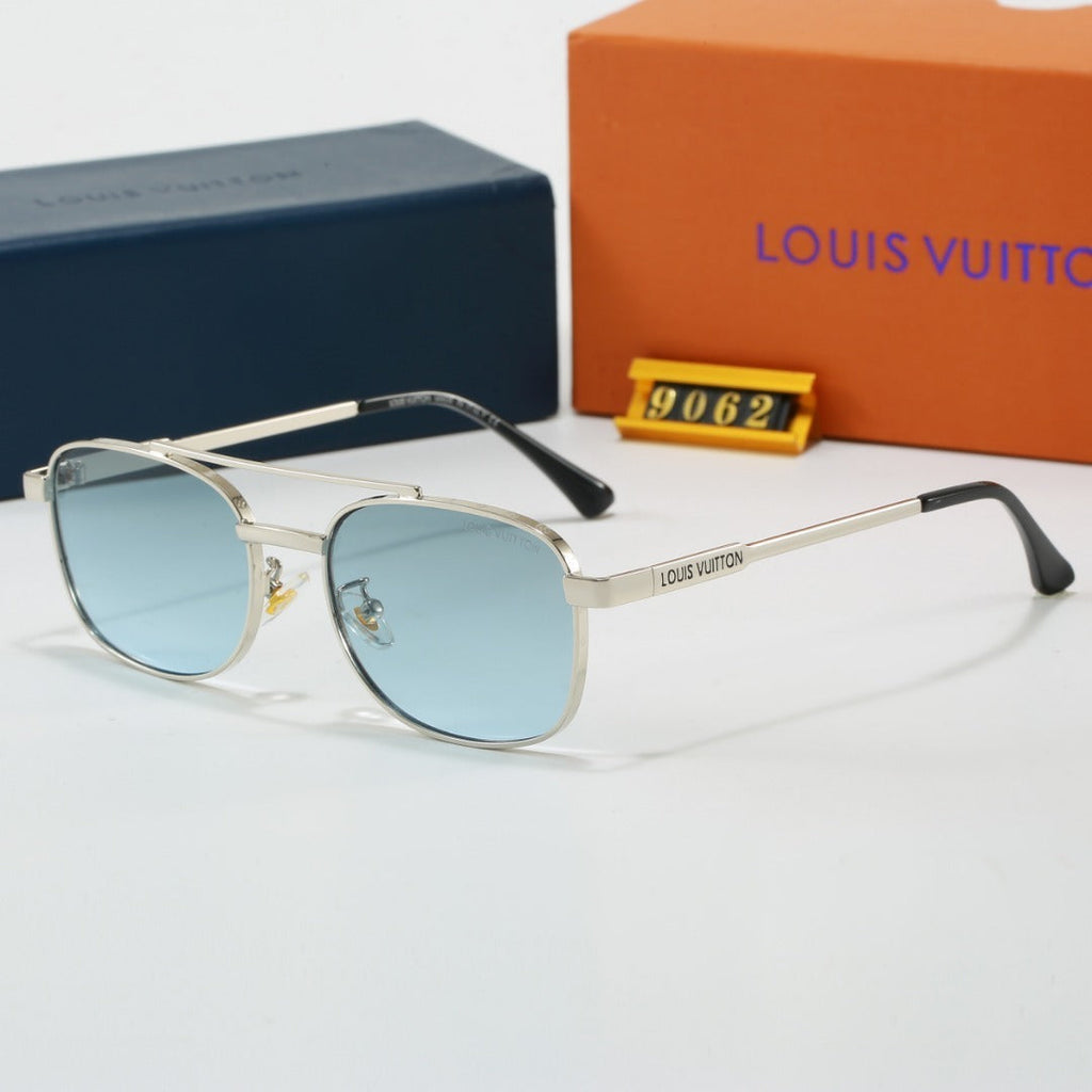 Louis vuitton Metal Double Bridge Square Sunglasses with Monogram Temples  9062 Square