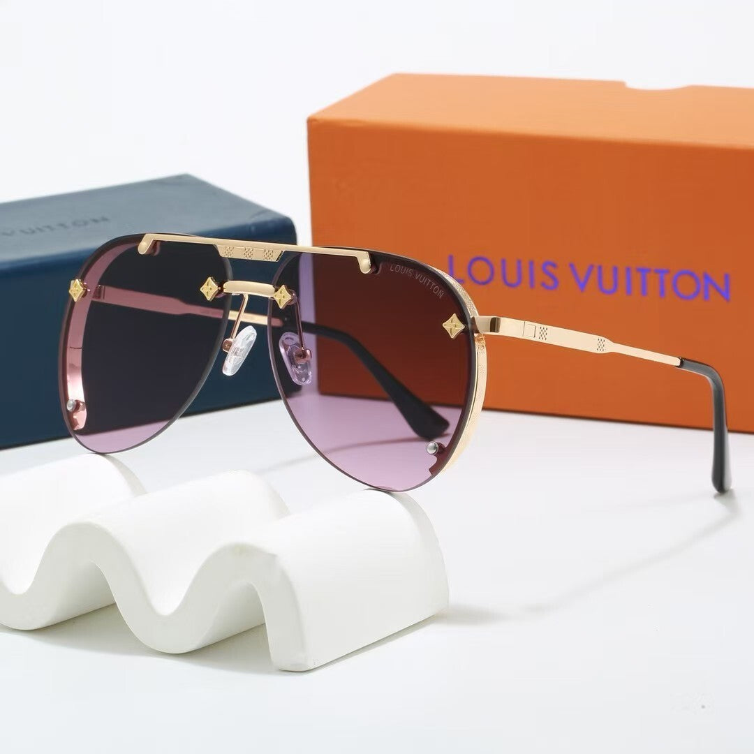 Louis vuitton Metal Double Bridge Aviator Sunglasses with Monogram Details Aviator
