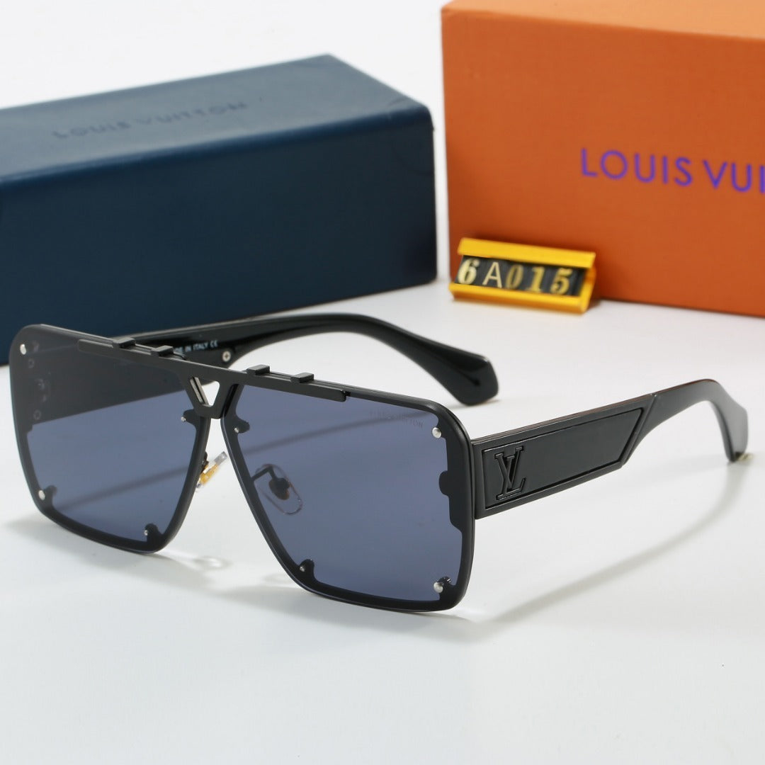 Louis vuitton Metal Oversized Frame Sunglasses with Side Metal Logo 6A015 Square