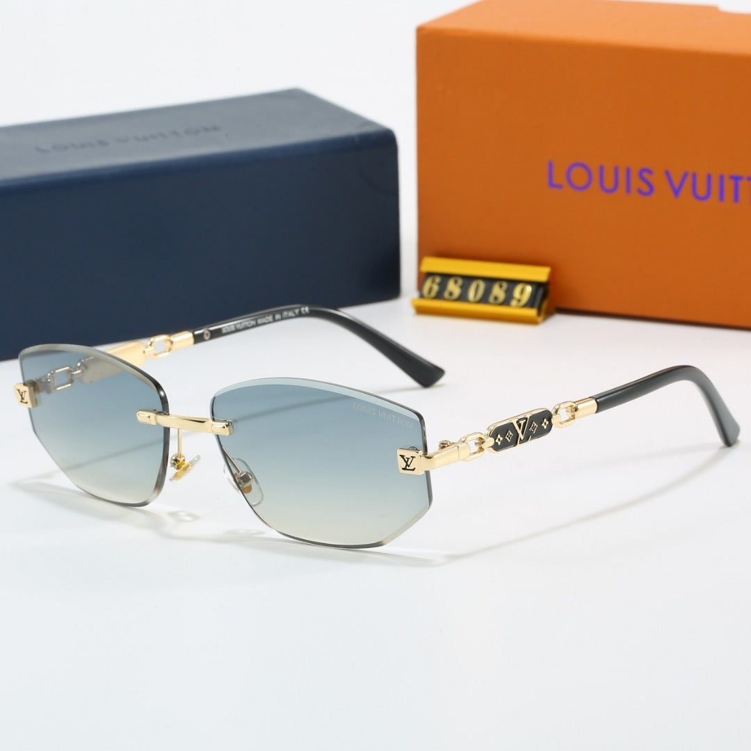Louis vuitton Rimless Polygon Sunglasses with Monogram Details  68089 Mixed