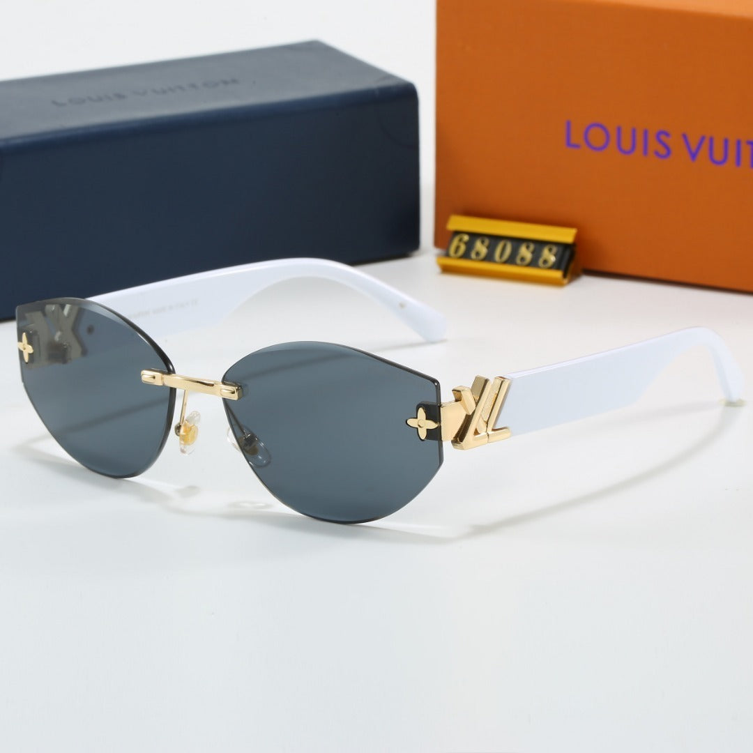 Louis vuitton Rimless Cat-Eye Sunglasses with Side Metal Logo 68088 Cat-Eye