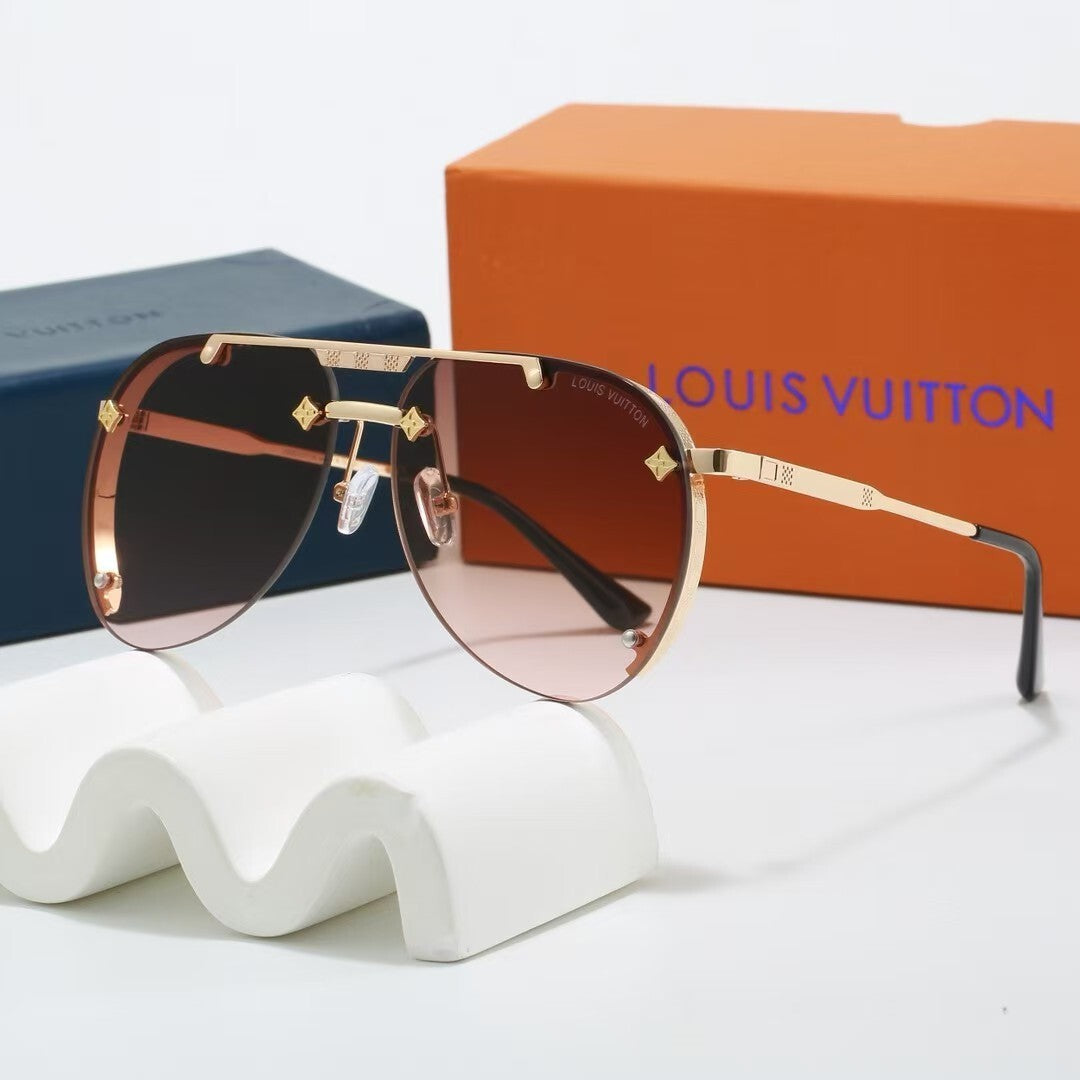 Louis vuitton Metal Double Bridge Aviator Sunglasses with Monogram Details Aviator