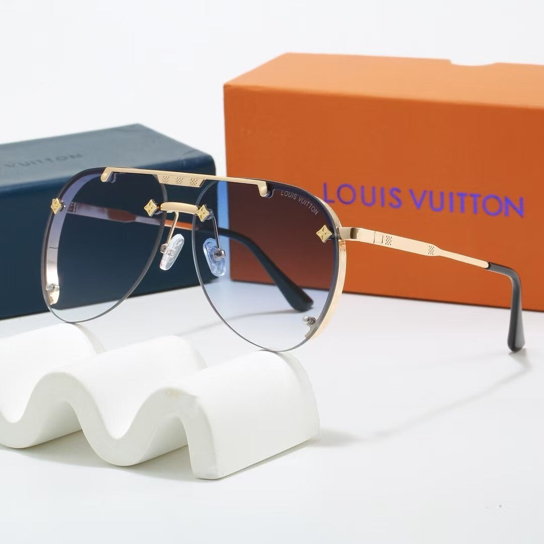 Louis vuitton Metal Double Bridge Aviator Sunglasses with Monogram Details Aviator