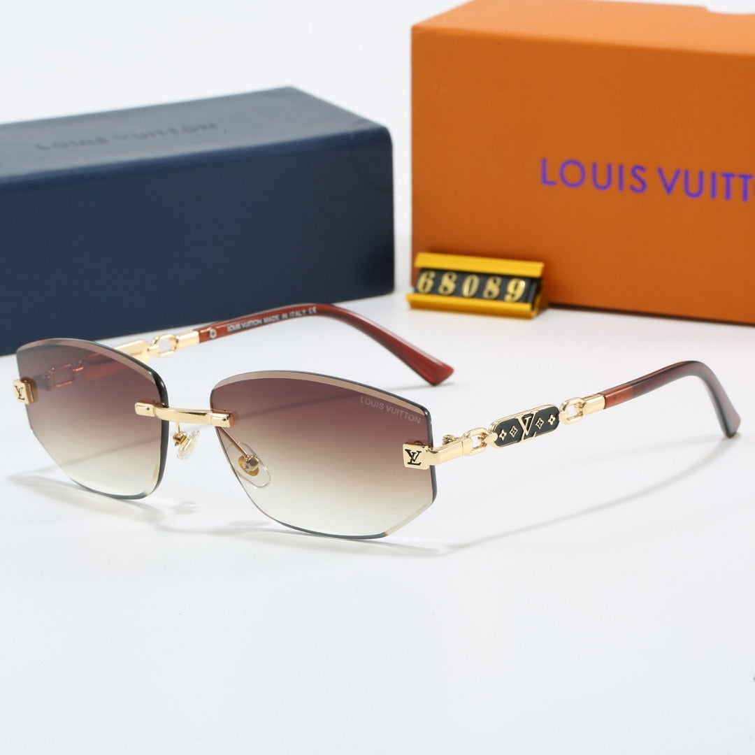 Louis vuitton Rimless Polygon Sunglasses with Monogram Details  68089 Mixed