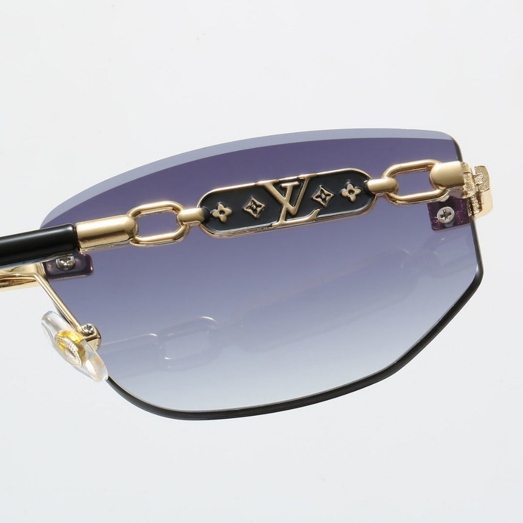Louis vuitton Rimless Polygon Sunglasses with Monogram Details  68089 Mixed