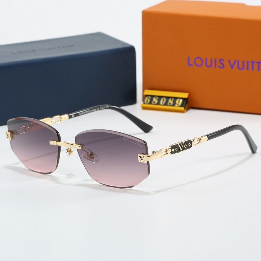 Louis vuitton Rimless Polygon Sunglasses with Monogram Details  68089 Mixed